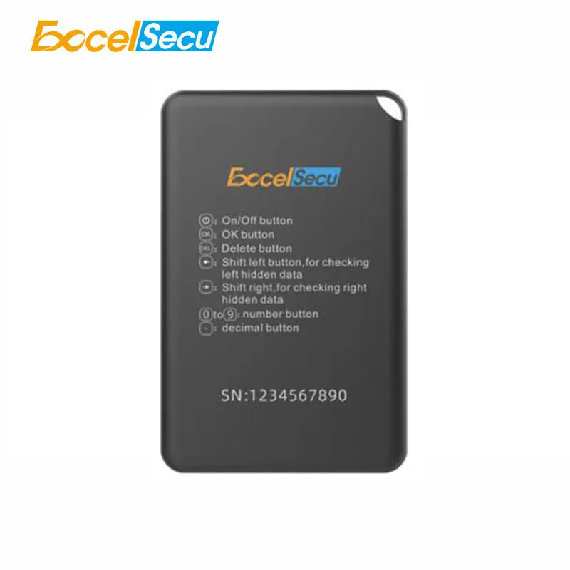 Excelsecu One Time Password Portable And Easy OTP Anthentication Token TOTP/OCRA SHA1/SHA256 Long-life  Hardware PIN Protection