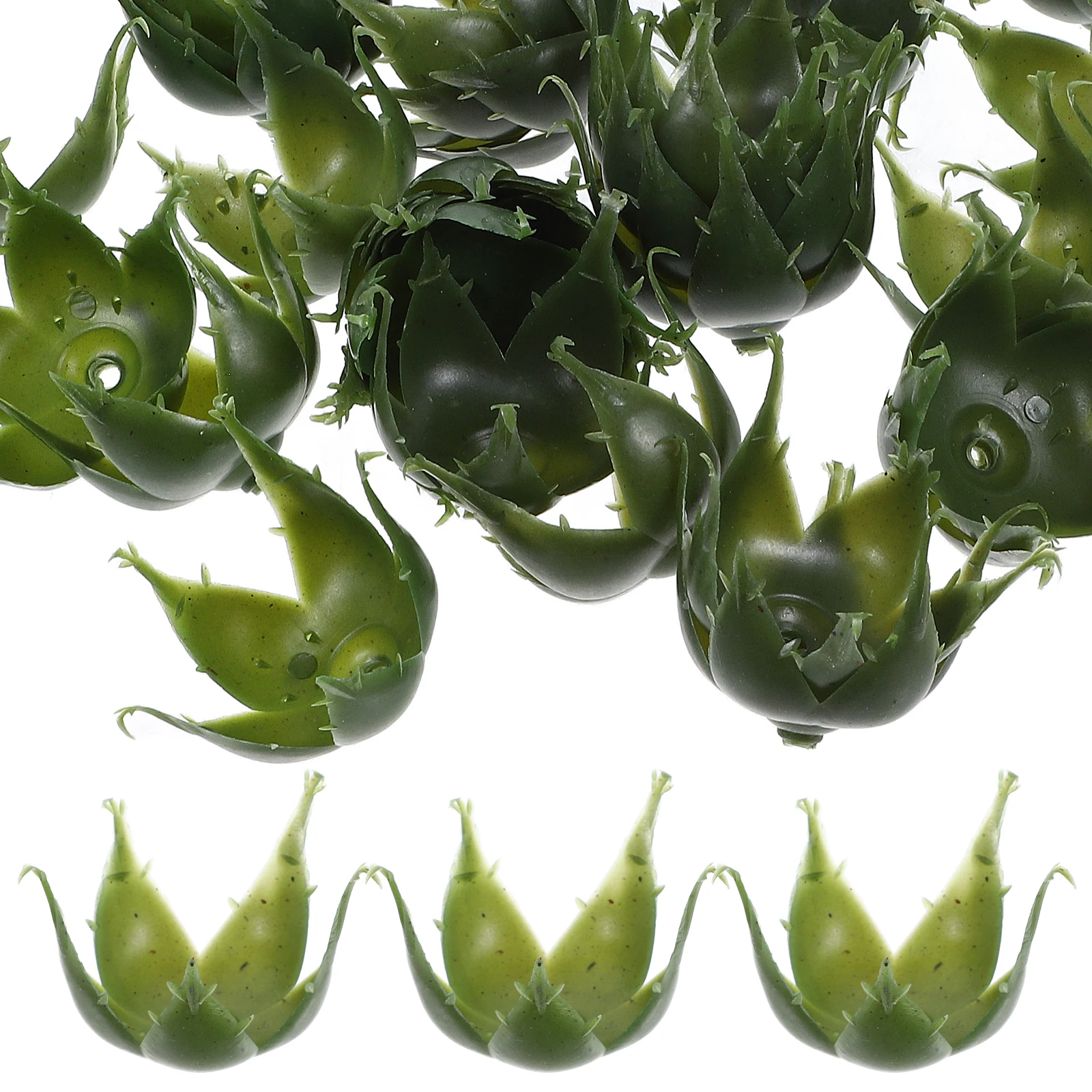 50pcs Simulation Calyxes Realistic Plastic Green Sepals For Diy Rose Making Wedding Party Decor Artificial Flower Craft Rose