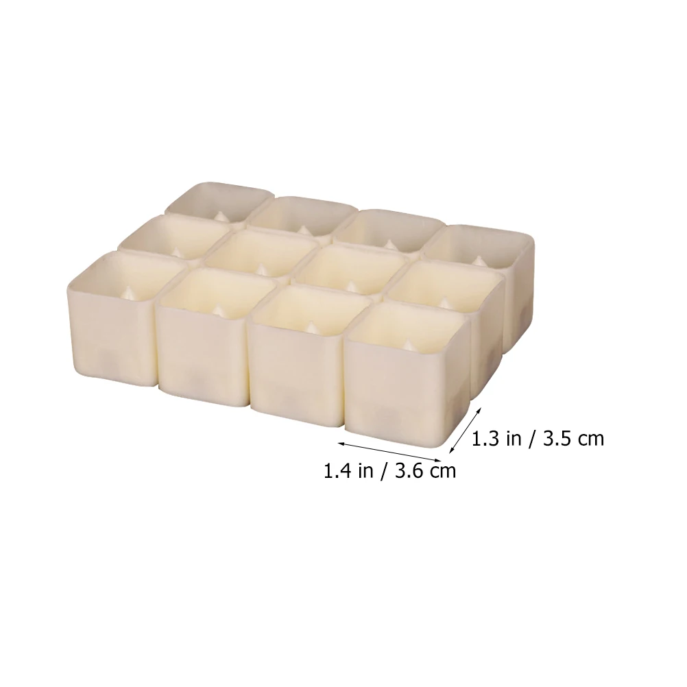 

12pcs LED Electronic C les Square Flameless Tealight Smokeless Decor Scene Layout Home Use Operated LED Lighting