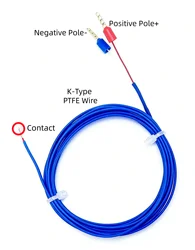 K-type thermocouple wire flexible temperature sensor probe for industrial temperature measurement 1M 2M 3M.