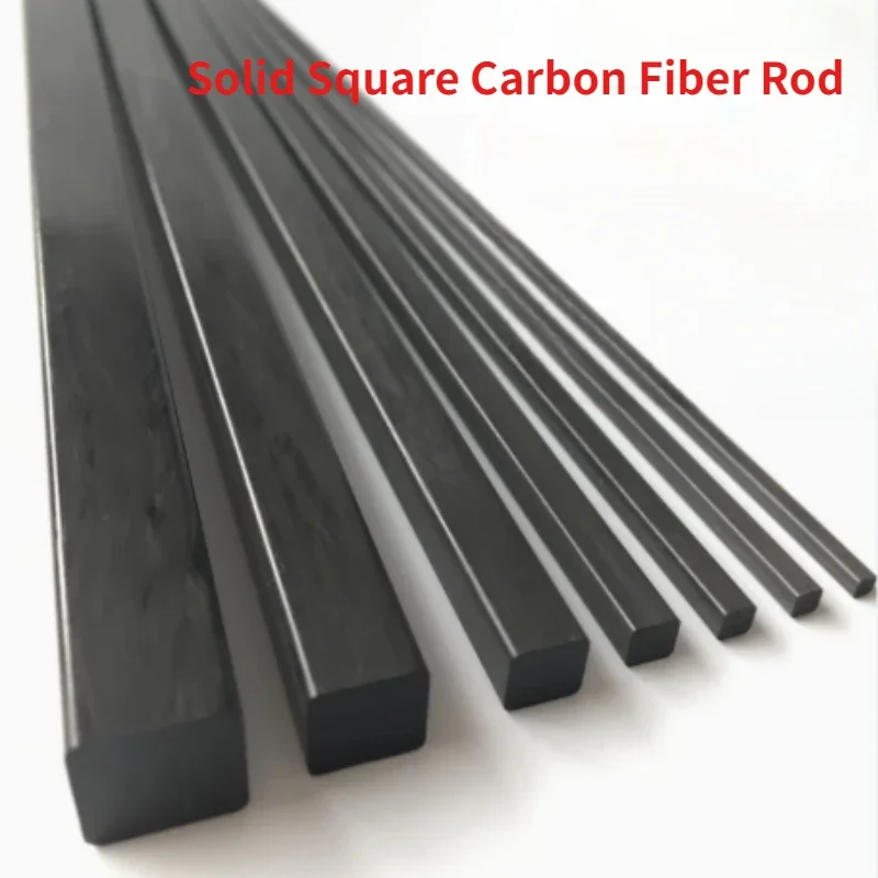 Length 200mm Square Solid Carbon Fiber Rod CFR Rods OD 2mm 2.5mm 3mm 4mm 5mm 6mm 8mm 10mm 20mm 22mm