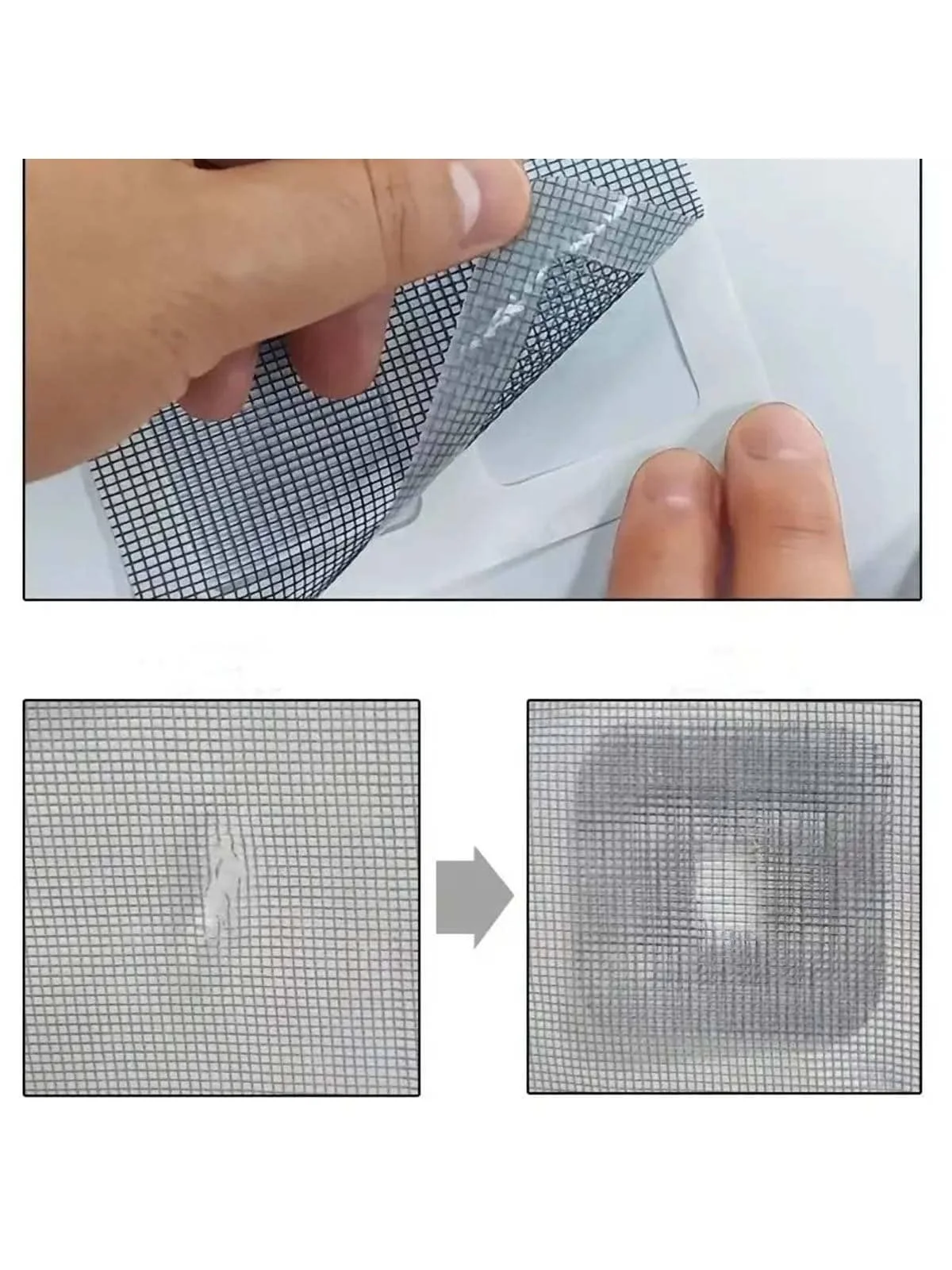 Home window screen repair tape, self-adhesive tape used to cover door and window screen holes, 6PCs