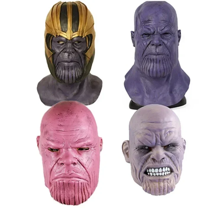 Cosplay Infinity Gauntlet Thanos Latex Mask LED light Gloves Arm Costume Fancy Dress party Anime stage show props christmas gift