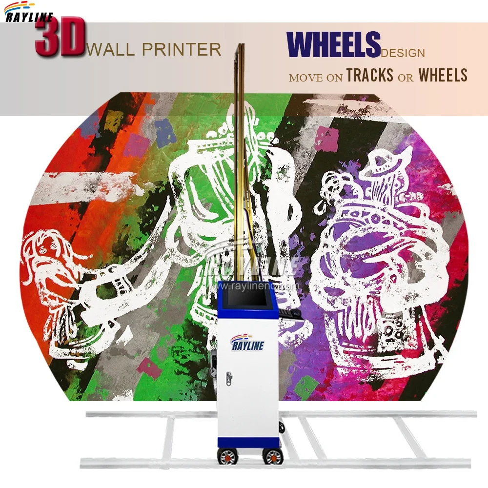 3D Wall Printer With Pulley Mural Background 4K HD Vertical Outdoor Wide Format Oil Painting Art Advertising  Direct to Wall