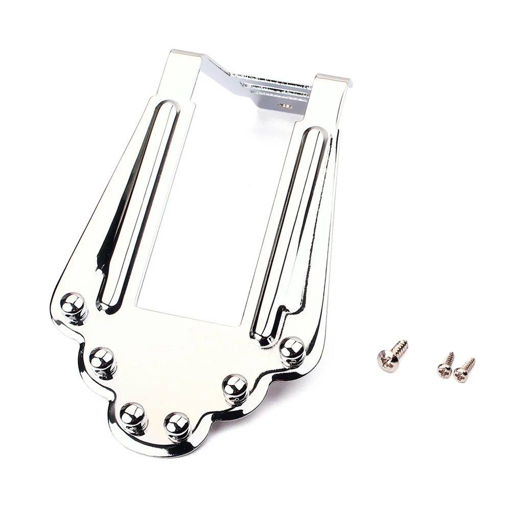 

Silver 6-String Arched Guitar Bridge Tailpiece Adjustable Height Trapezoidal Design For Acoustic Folk Electric Guitar