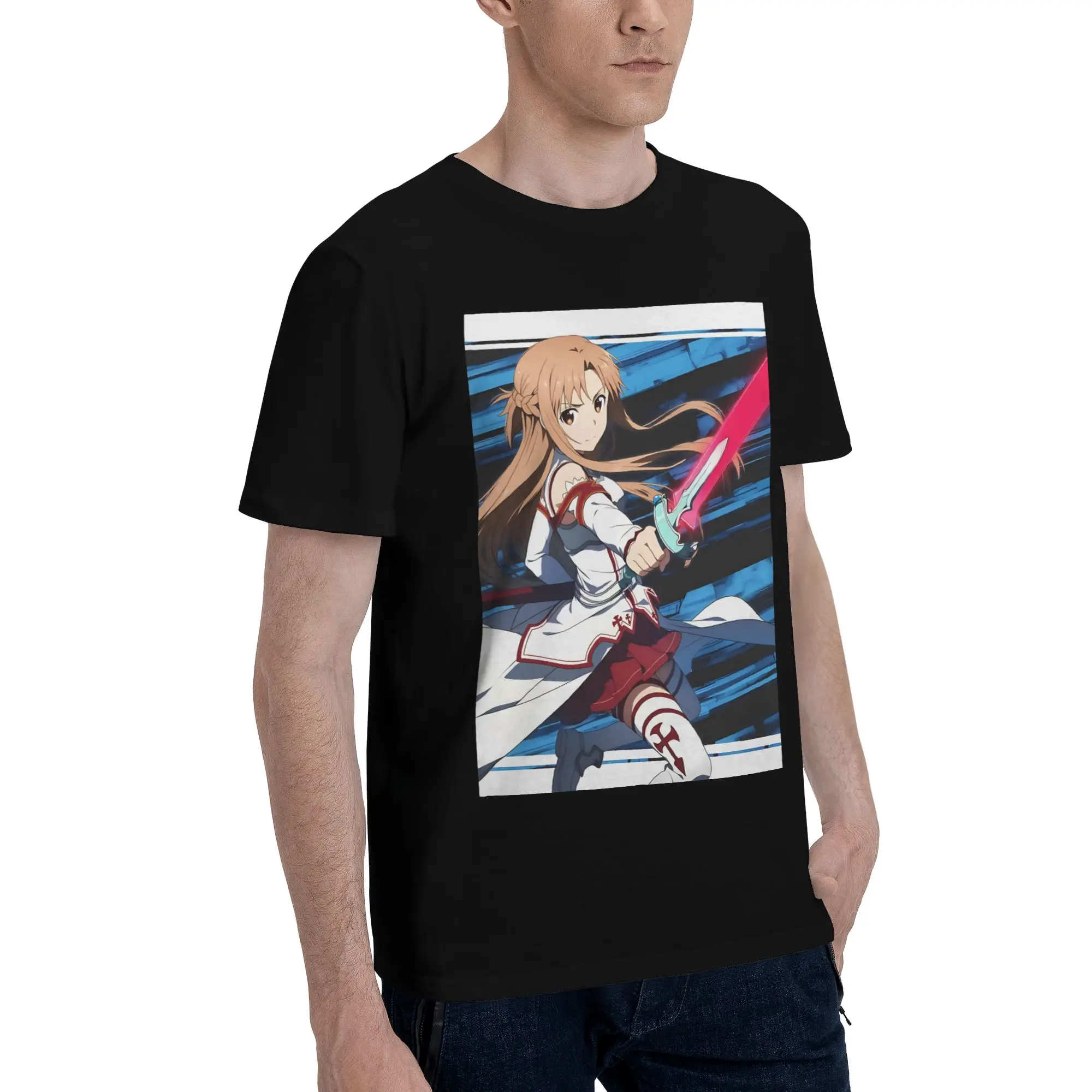 Asuna   SAO 86  Novelty Graphic 100% Cotton T-Shirt Bandai SAO Tees Tops For Men