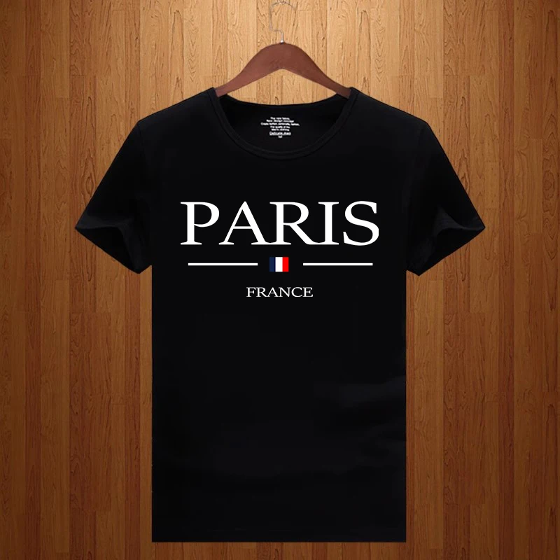 2023 Brand New Men\'s Summer Paris Letters Print Y2k T-shirt Male Short Sleeved Luxury Tees Clothing Loose Pure Cotton Soft Tops