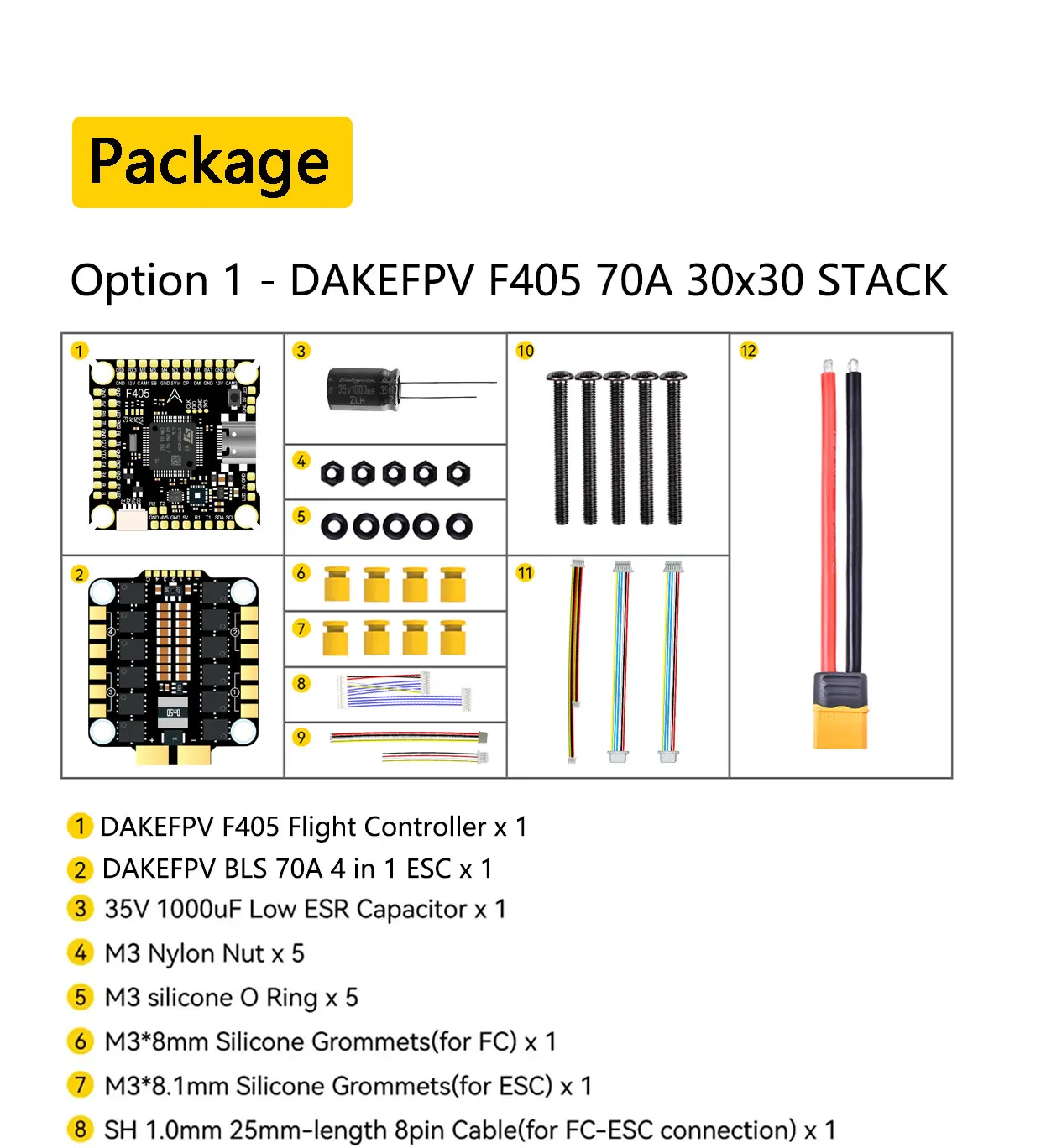 DAKEFPV F405 55A Stack 30,5X30,5mm ICM42688P BLS55A 4in1 ESC 3-6S FC&ESC INav Betaflight Konfigurierbar – Detail 25