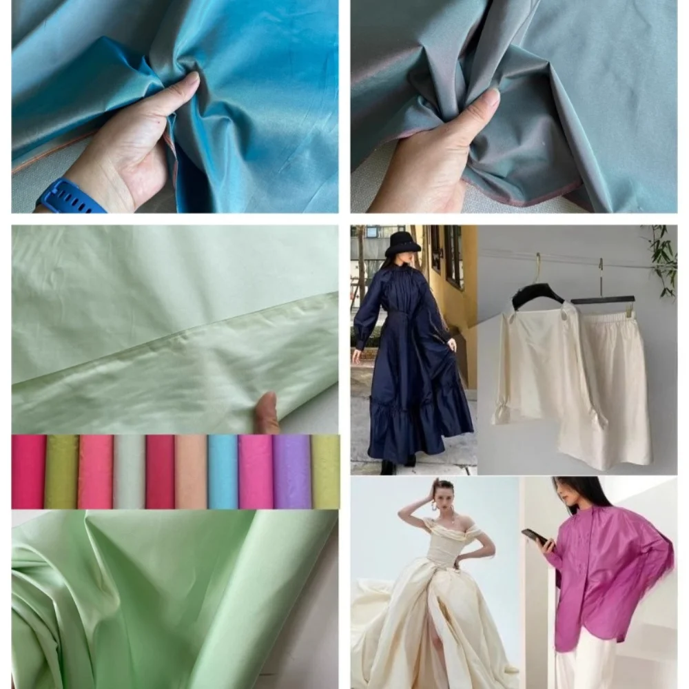 

Natural Mulberry Silk Taffeta Fabric for Formal Dress Umbrella Skirt Clothing Lining Fabrica By The Yard Diy Sewing Cloth