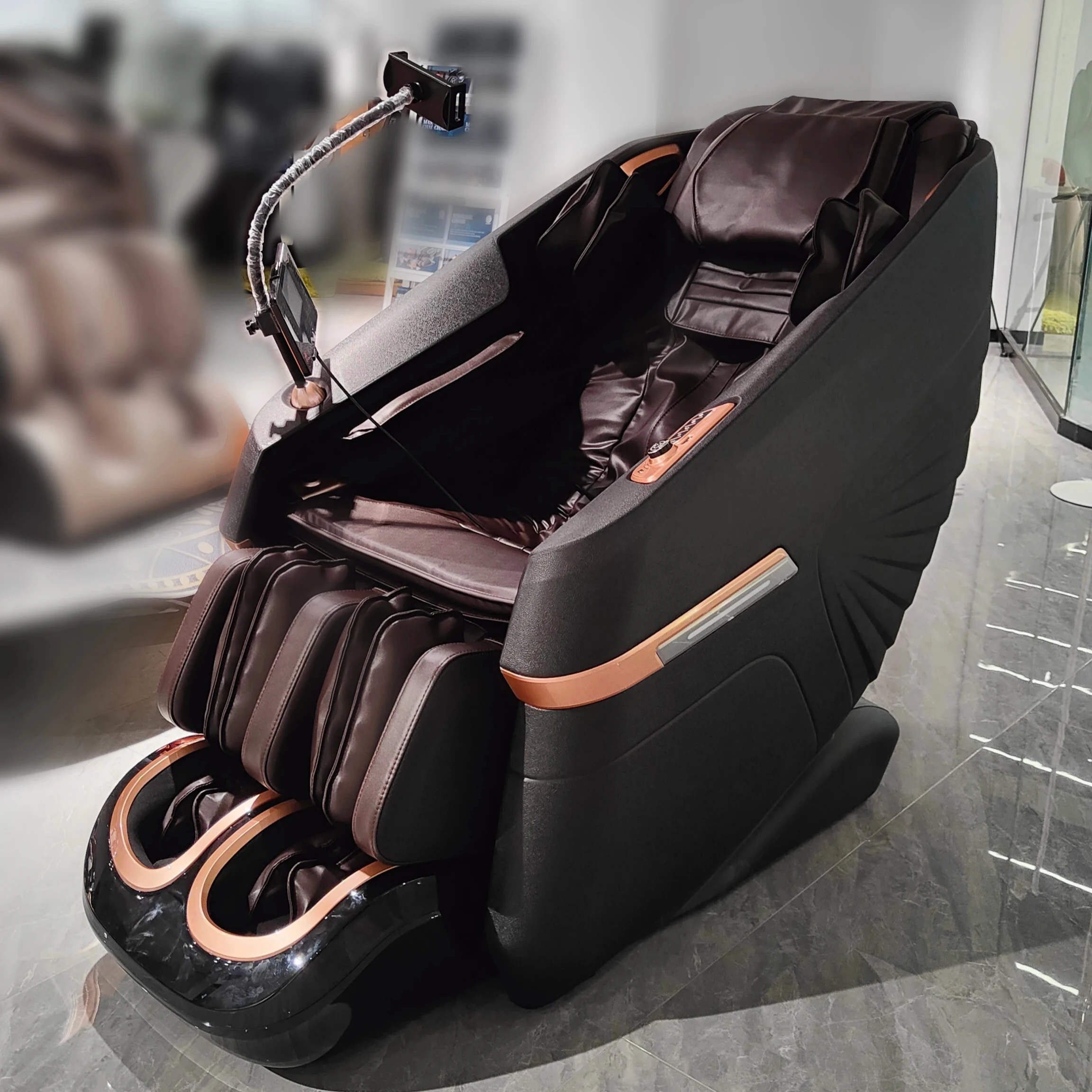 

GUOHENG A16 Jade White Electric Folding Recliner 3d Zero Gravity A Massage Chair Of Pu Leather With Foot Massage 4d