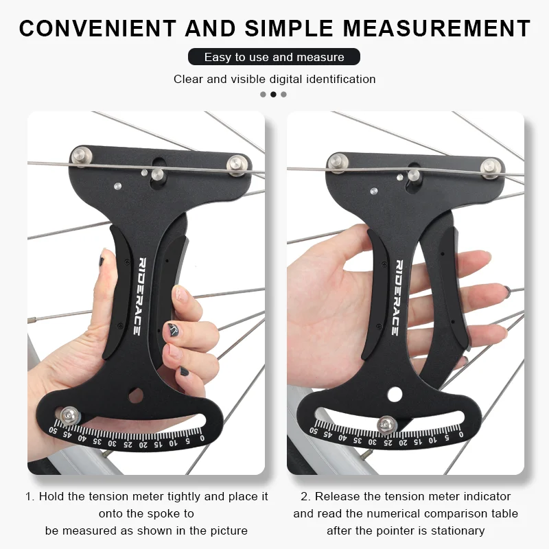 RIDERACE Bike Indicator Meter Tensiometer Bicycle Spoke Tension Wheel Builders Tools MTB Road Cycling Spokes Checker Repair Tool