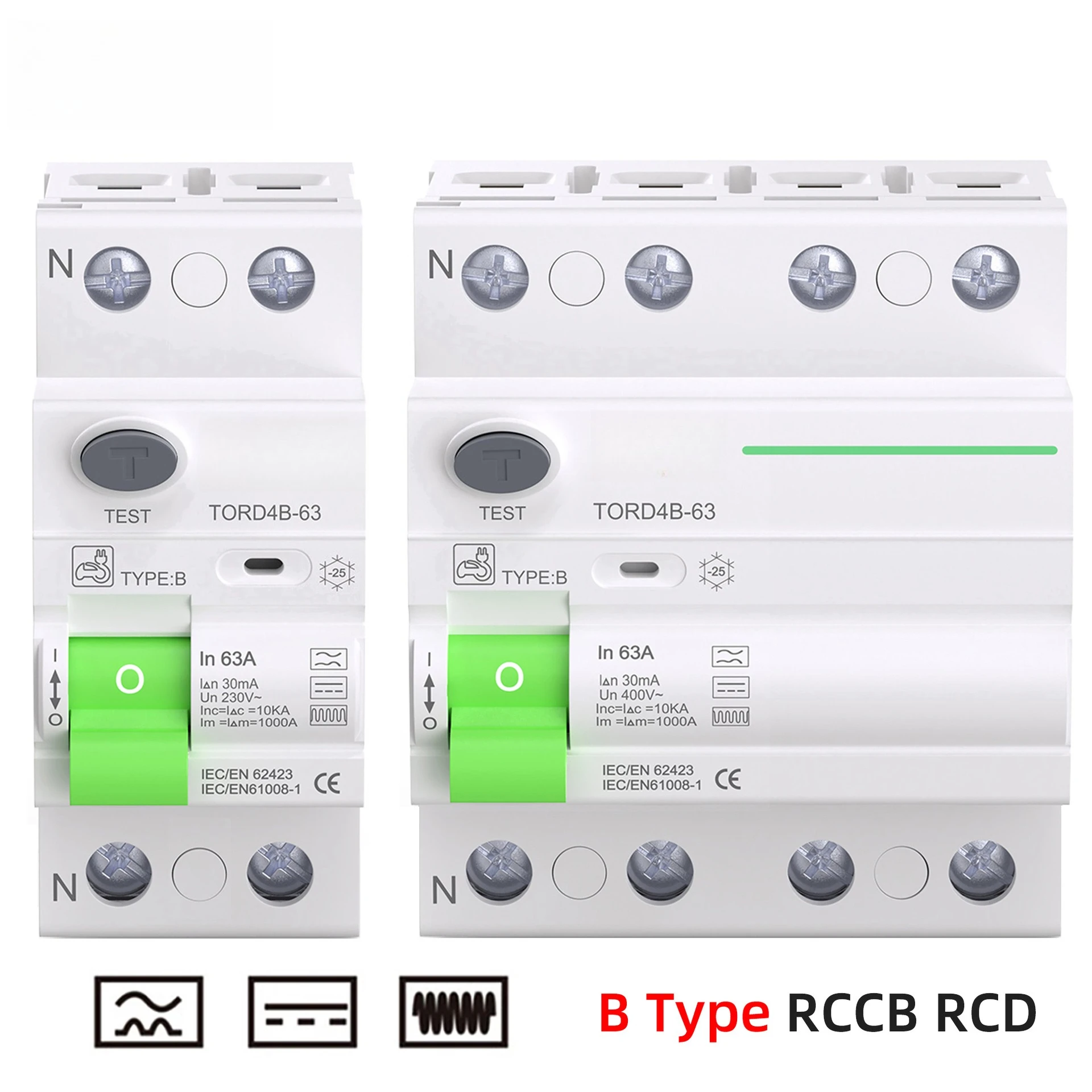 

Type B leakage circuit breaker leakage protector 2P4P63A is suitable for photovoltaic charging pile RCCB DC EV