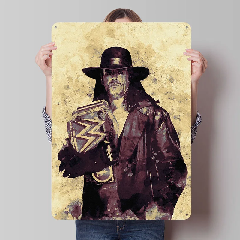 The Undertaker Wrestler Metal Sign Wall Art Bedroom Decoration Living Room Vintage Retro Tin Signs for Home Decoration Man Cave