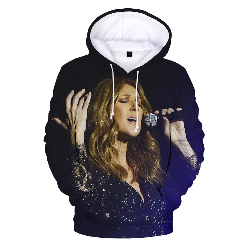 Fashion Singer Celine Dion 3D Print Hooded Sweatshirts Hip Hop Casual Pullover Men Women Harajuku Streetwear Oversized Hoodies