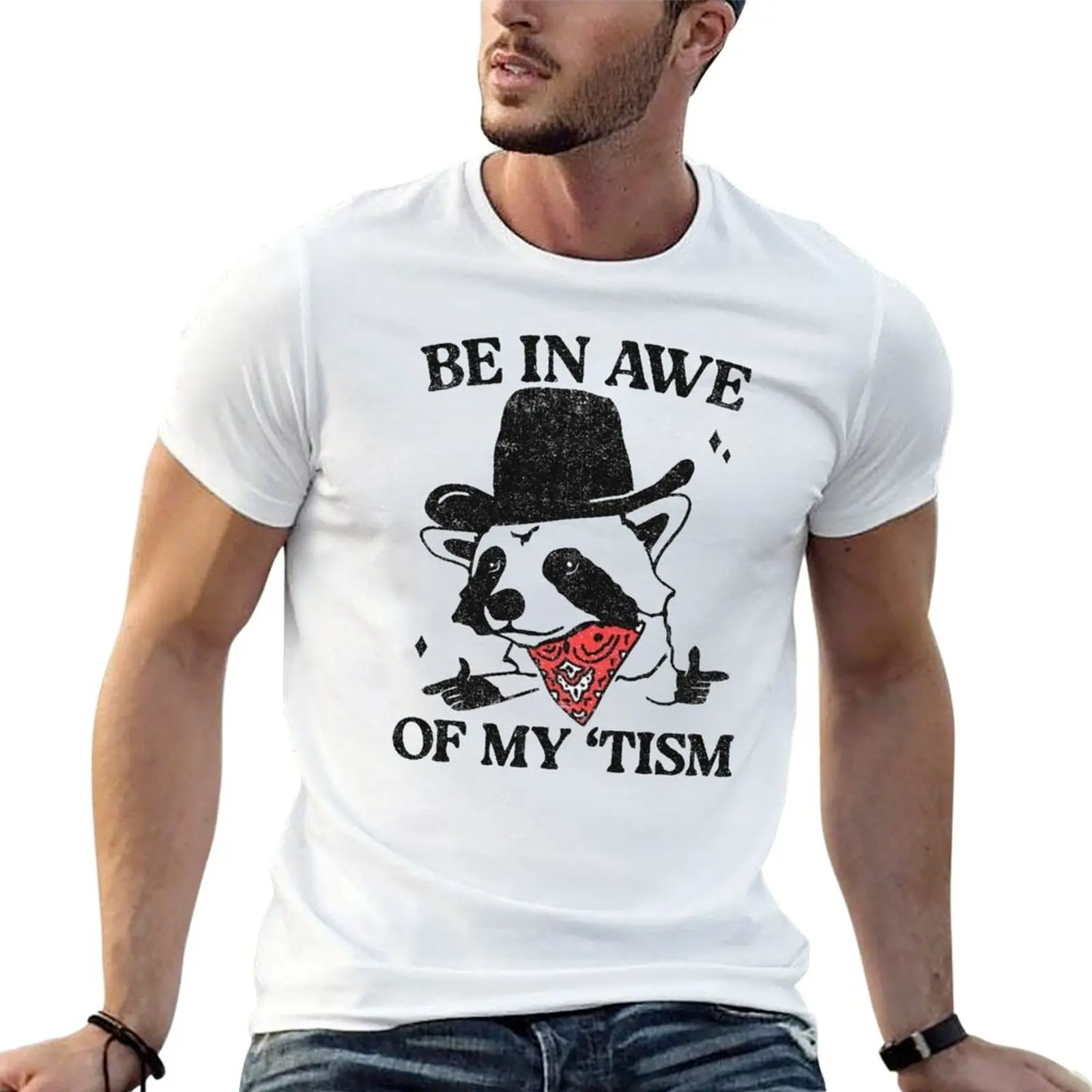 T-shirt décontracté en coton pour homme - « Be in awe of my 'tism' »