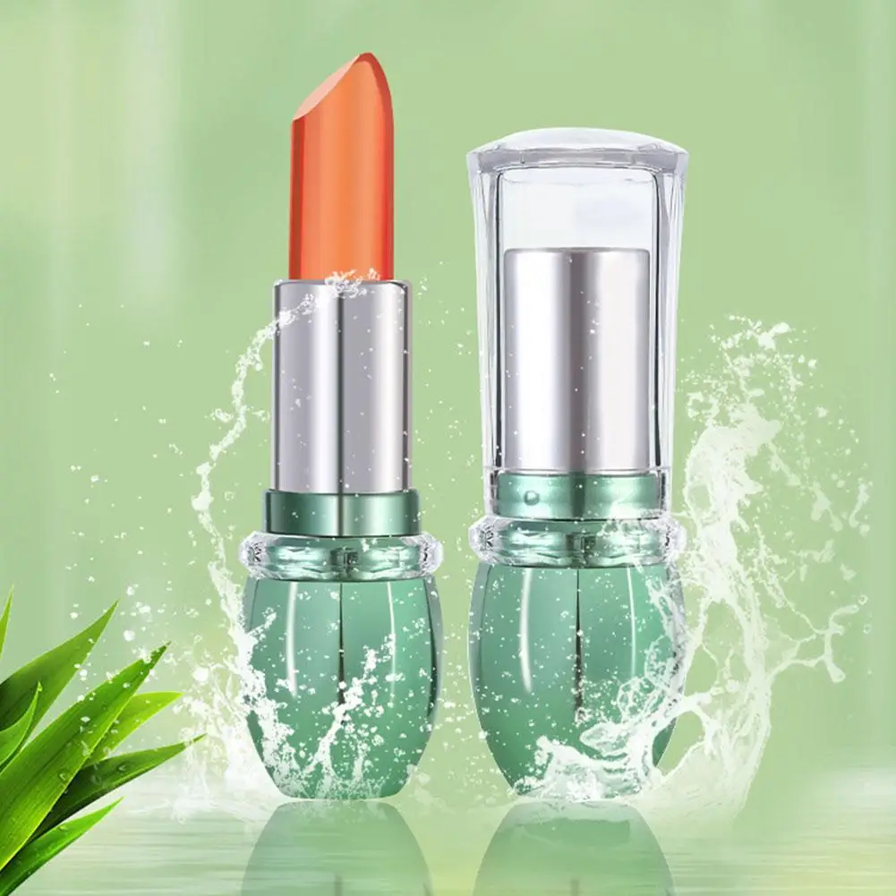 Lápiz labial que cambia de Color, Gel de Aloe Vera, hidratante duradera, no se decolora fácilmente, brillo de labios, taza antiadherente impermeable, bálsamo labial, cuidado de labios