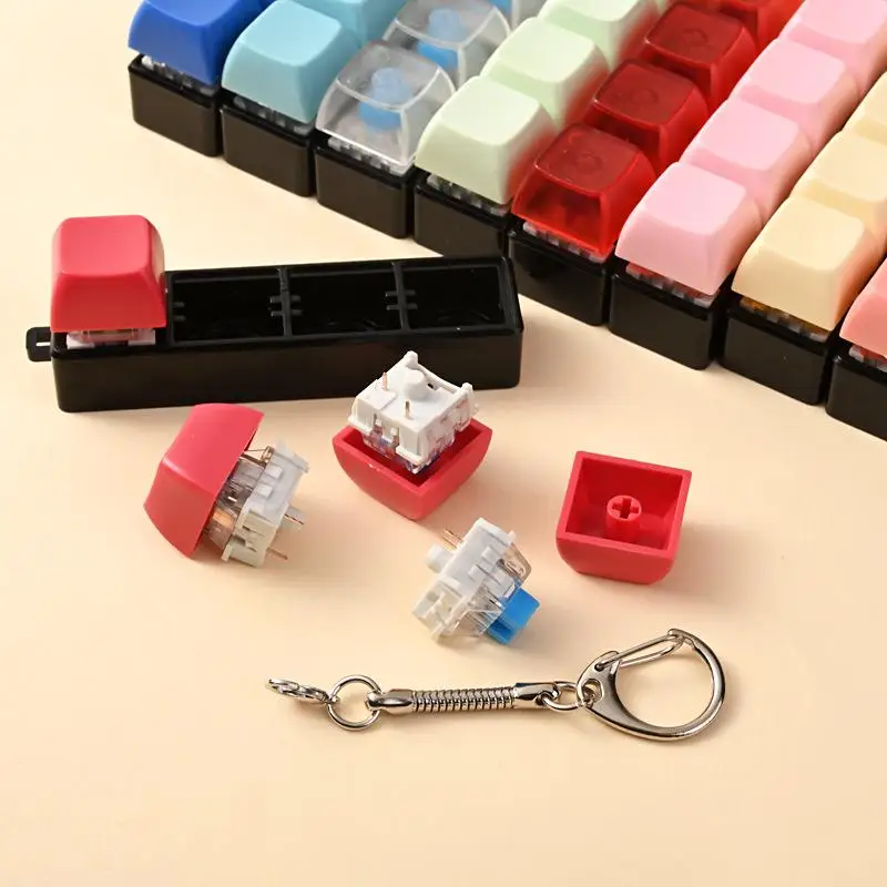 Button Keycap Fidget Toy Keychain for Adult Stress Relief Relaxation Sensory Gadget Pocket Toy