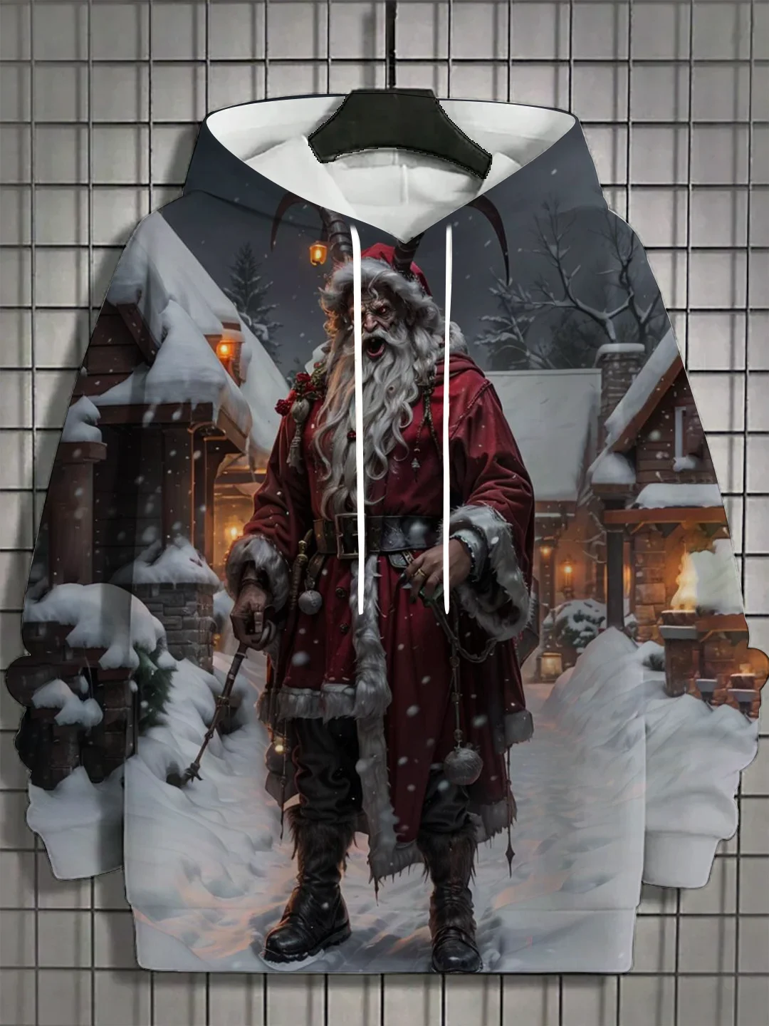 Men's Hooded Hoodies 3D Prints Merry Christmas Theme Graphic Sweatshirt Drawstring Long Sleeved Streetwear Tops Men's Clothing