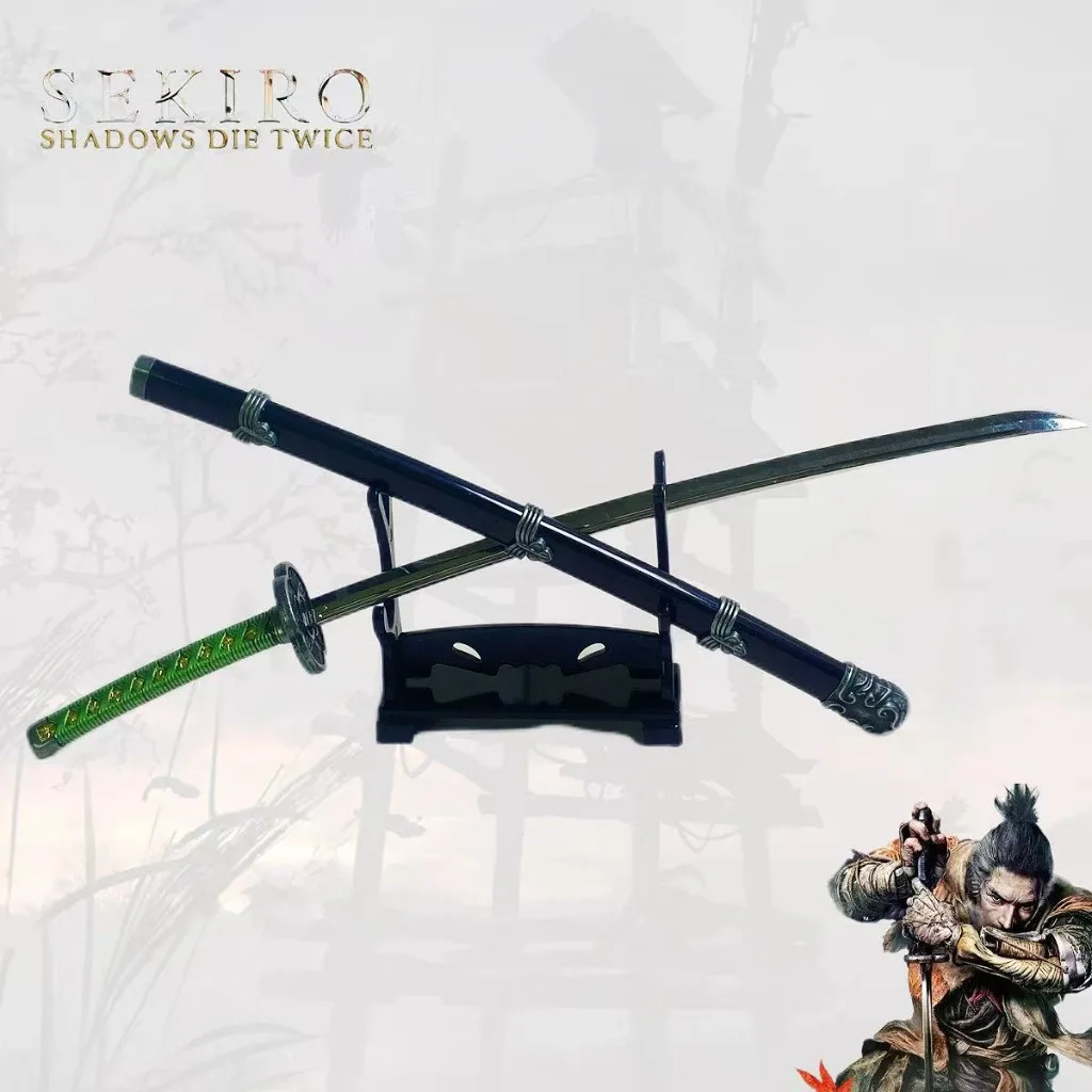 

10-дюймовый меч Кусабимару из Sekiro: Shadows Die Twice, золотисто-зеленый, черный, металлический, японская самурайская катана, реквизит для косплея, безопасная игрушка, подарок