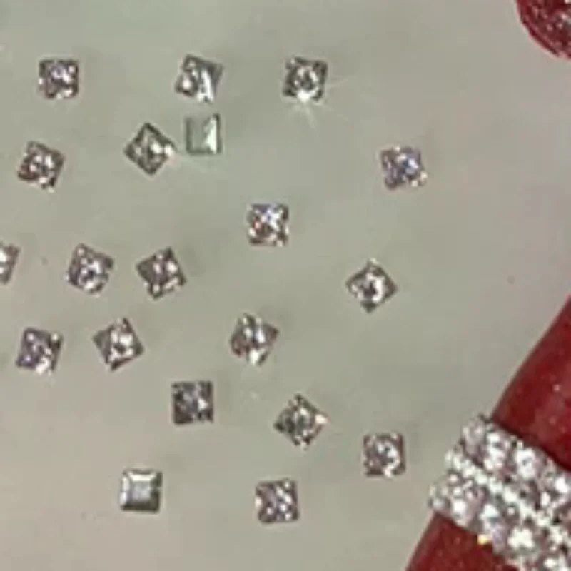 50pcs/Box Shiny White Zircon Rhinestones Nail Charms Mini Square Nails Gemstones Flatback Nail Art Craft Diamonds Decoration