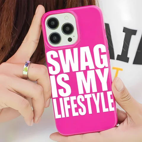 Чехол для телефона с простым текстовым дизайном «Swag is My Lifestyle» для iPhone 17 AIR 16 15 14 13 12 11 PRO MAX X XR XS 7 8 PLUS