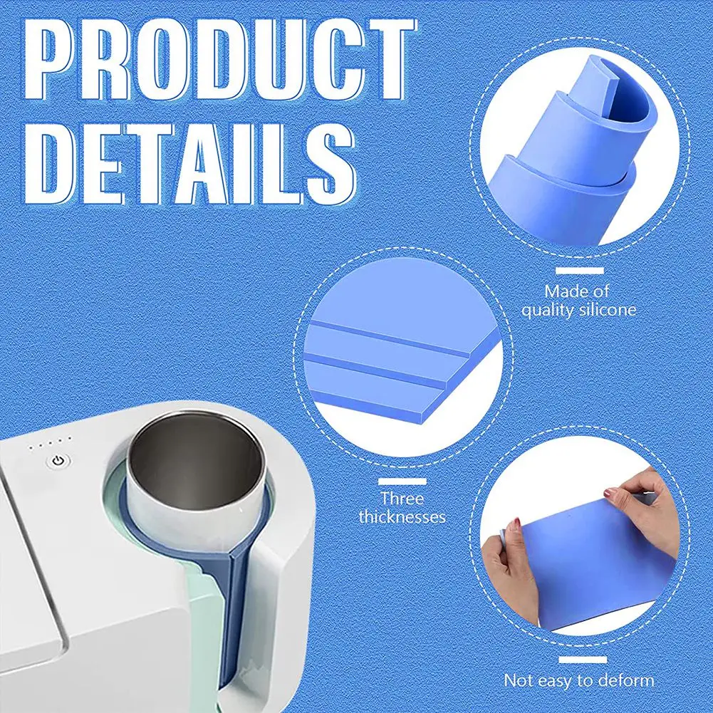 3 Pcs Sublimation Tumbler Wrap Silicone Sheets with Mug Press Bundle Accessories and Mug Press Sublimation Machine