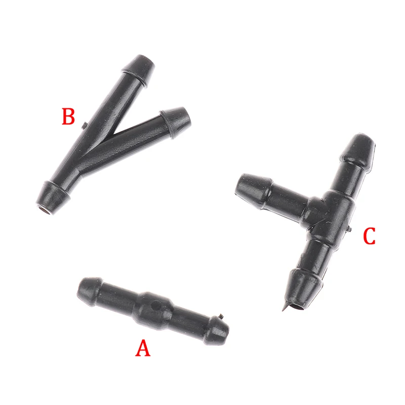 1 Set 10PCS T /Y /Straight Car Spray Pipe Joint Kit Front Windshield Wiper Washer Spray Nozzle Nozzle Pipe Joint