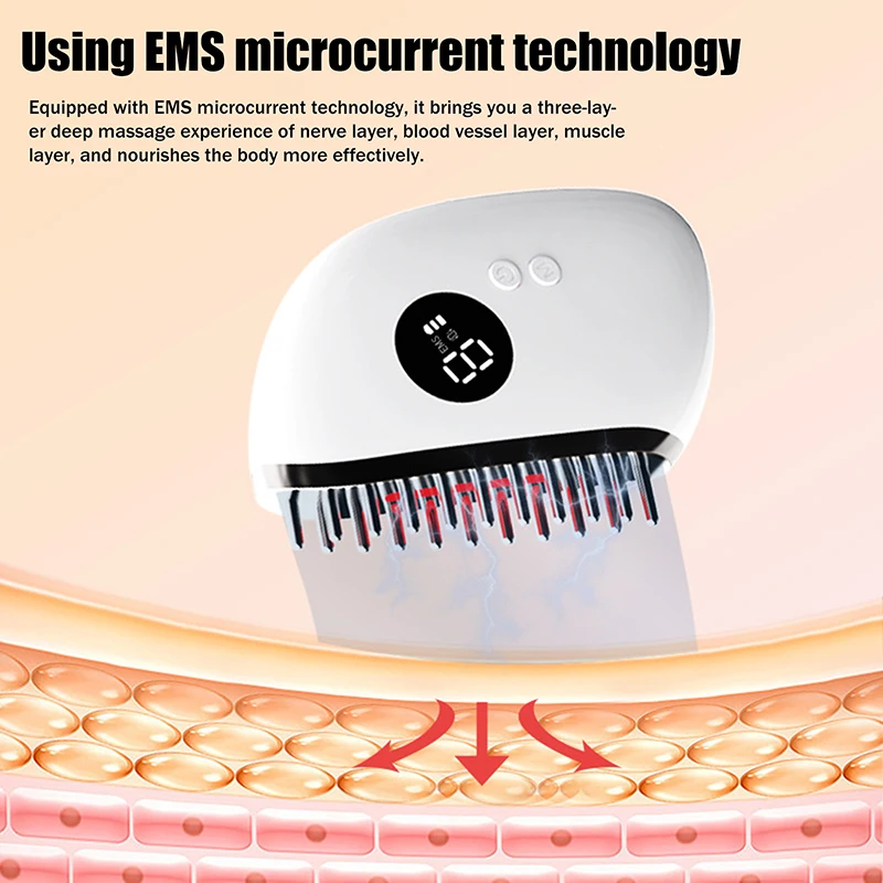 

1pc Electric Massage Comb Hair Care Vibration Prevention Hair Loss Treatment Blue Red Light Hair Growth Comb Massager Scalp Care