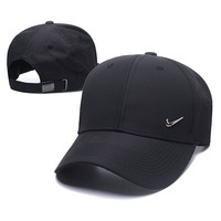 Nike Fashion Versatile Pattern Design Embroidery Comfortable Shade Cap Men and Women with The Same Black