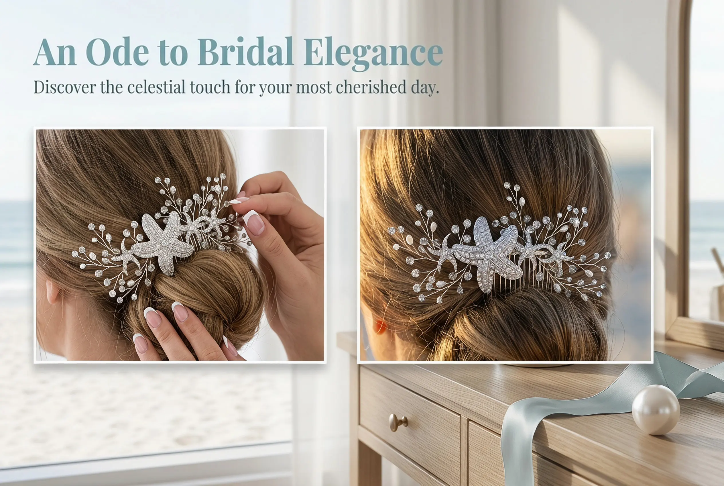Crystal Pearl Hair Side Comb for Wedding, Bridal, Party, Cosplay – Elegant Elegant Hairstyle Accessory
