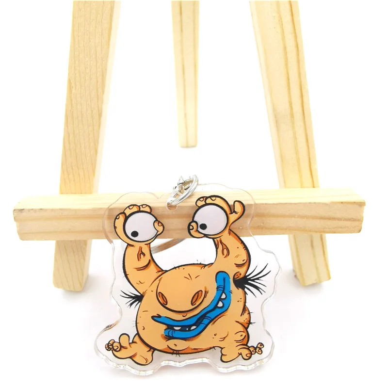 Ohh Real Monster Animation cartoon acrylic key chain transparent double-layer Acrylic Key Pendant creative dropping key chain