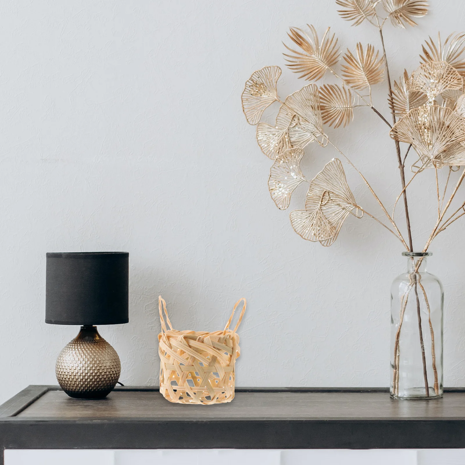 2 قطعة عاكس الضوء الخيزران المنسوج ريفي نمط قلادة غطاء خفيف للإضاءة الداخلية المطبخ الحمام مكتب فندق بار ديكور #5