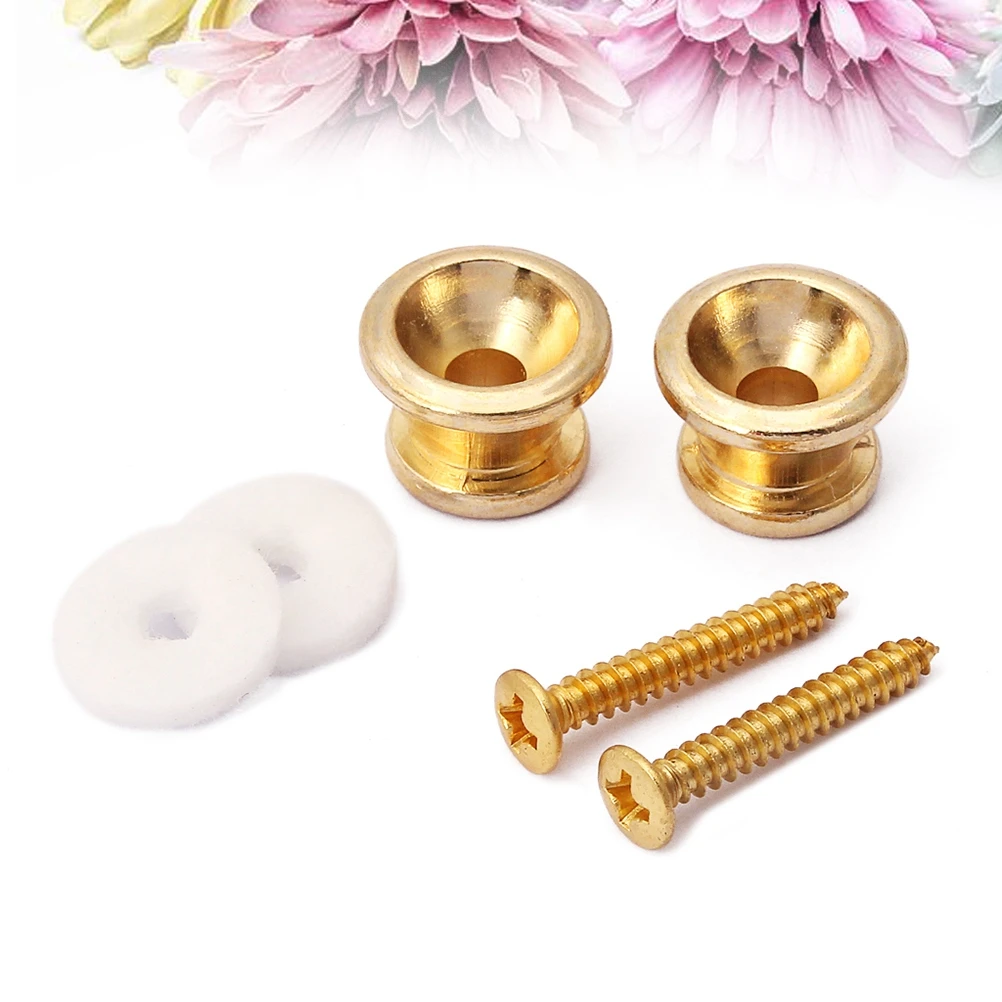 

Metal Guitar Security Strap Lock Safety Strap Buttons for Electric Acoustic Folk Guitar Replacement (Golden)