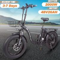 KETELES KF9 Folding Ebike 2000W Dual Motor 48V26AH Lithium Battery Electric Bike 20*4 Inch Fat Tire Adult Snow Electric Bicycle