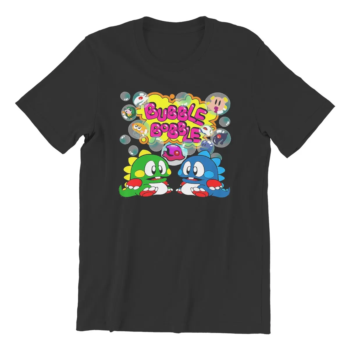 Bubble Bobble Retro Cute FC Console 80s classic nostalgia computer game cute dragon videogames Big Size mens graphic T-shirts