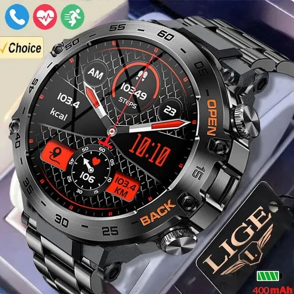 LIGE 2026 Bluetooth Call Smart Watch Men 100+ Sports Multifunction Fitness Watches Waterproof Health Smartwatch Montre Connecter