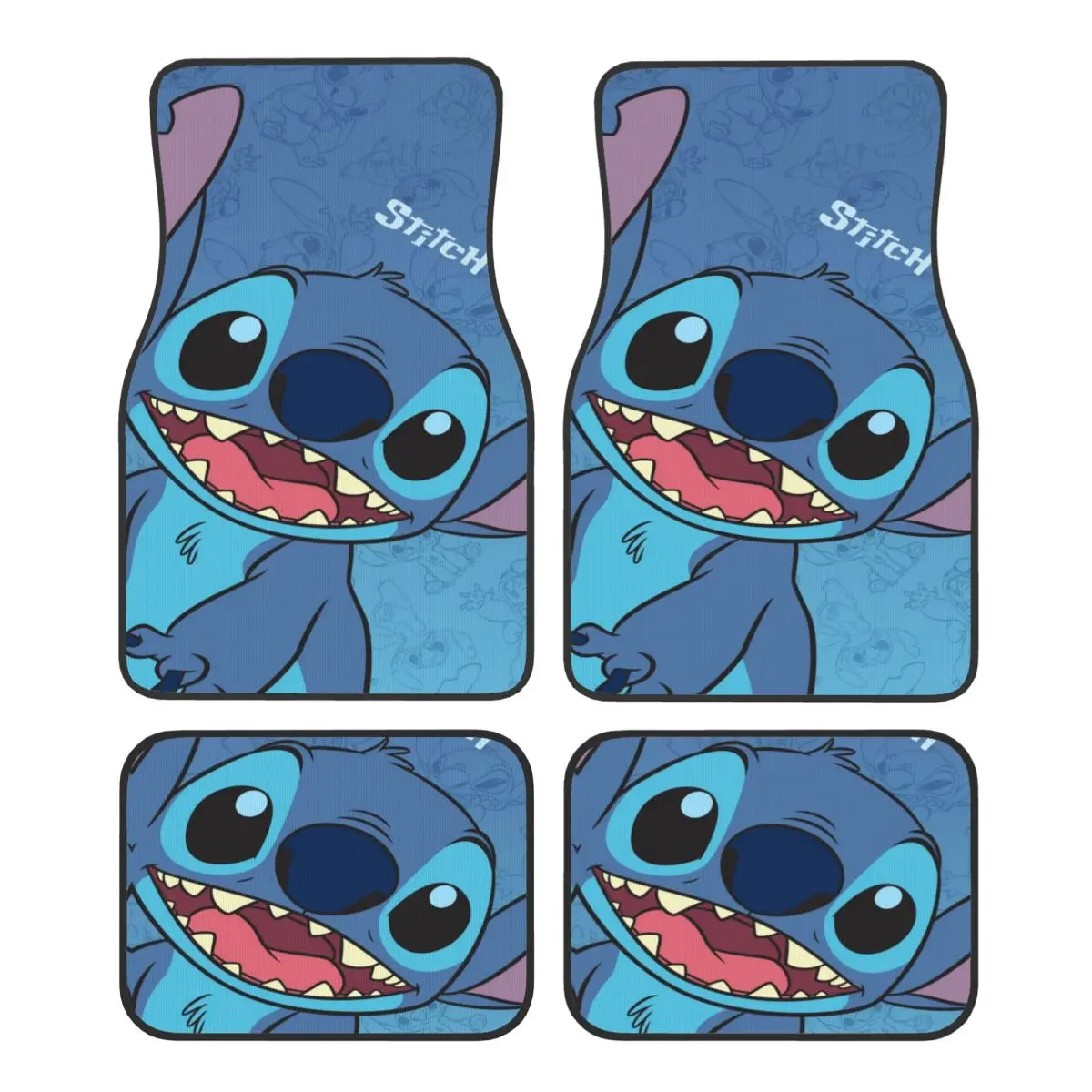 

Kawaill Stitch And Angel Automotive Floor Mats for Cars Universal Fit Full Set Car Floor Mats Non-Slip for SUV Truck