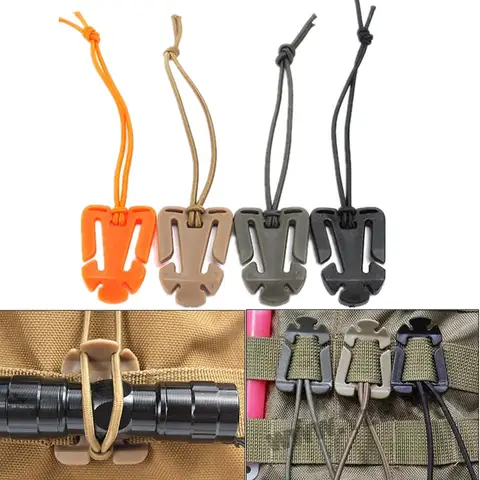 5/10pcs Molle Attachment Clips Molle Web Dominators Elastic Strap Tactical Gear for Outdoor Hydration Tube Backpack Management
