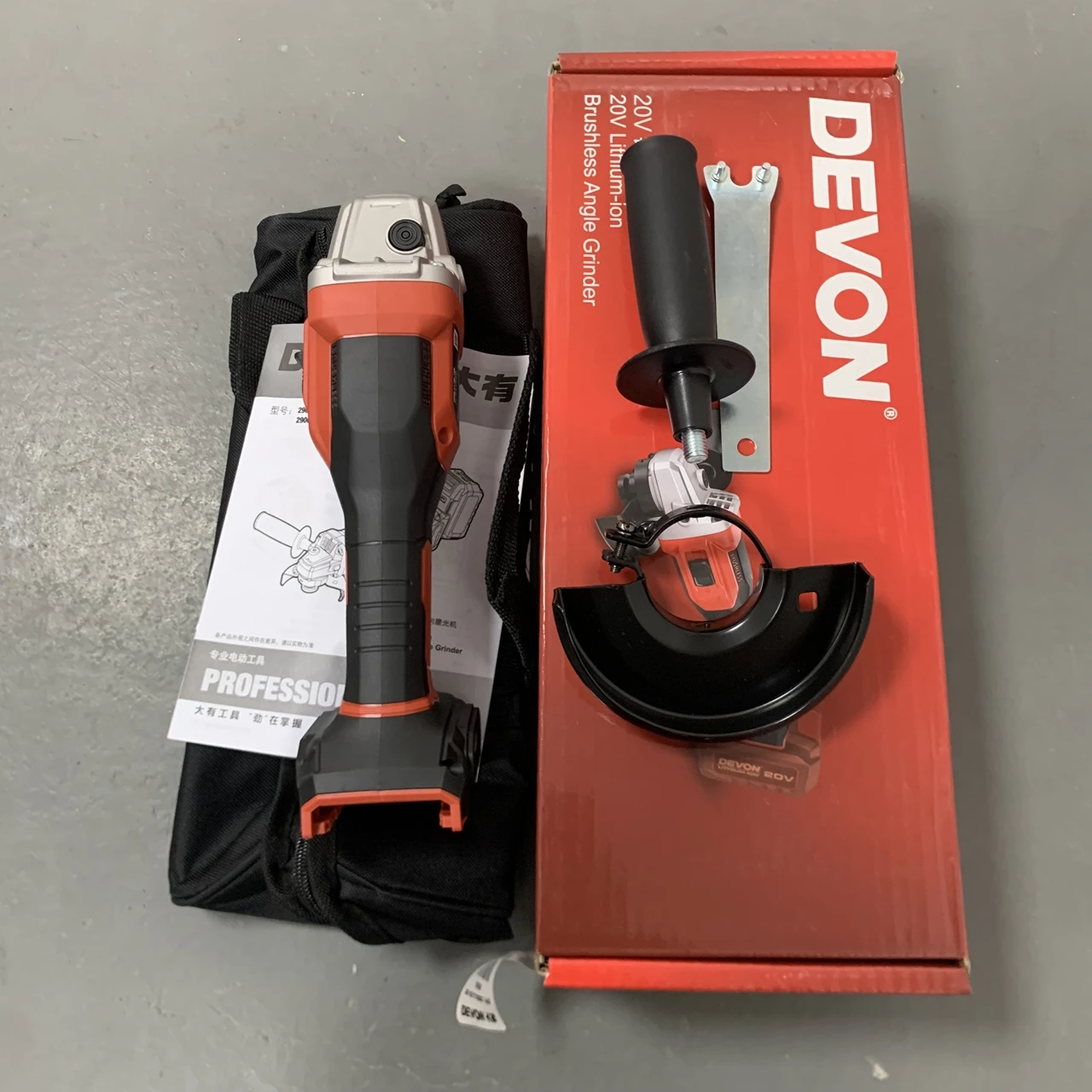 DEVON 2906 brushless high-speed lithium angle grinder rechargeable polishing machine efficient polishing cutting machine