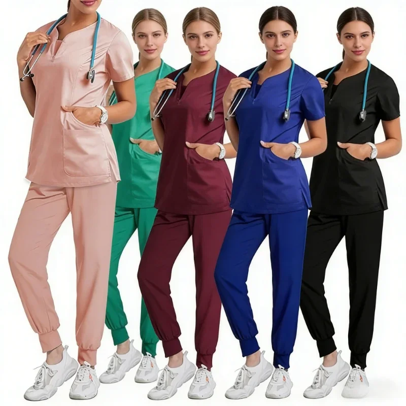 women's-quick-dry-dental-surgical-scrubs-set-medical-work-uniform-for-hospital-clinic-dentists-nurses-and-operating-room-staff