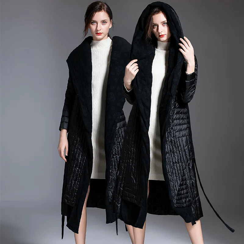 Luxury Brand High Quality Women's Winter Warm Mid-Length Down Jacket Over-the-Knee Trendy Down Coat Puffer Jacket Women New