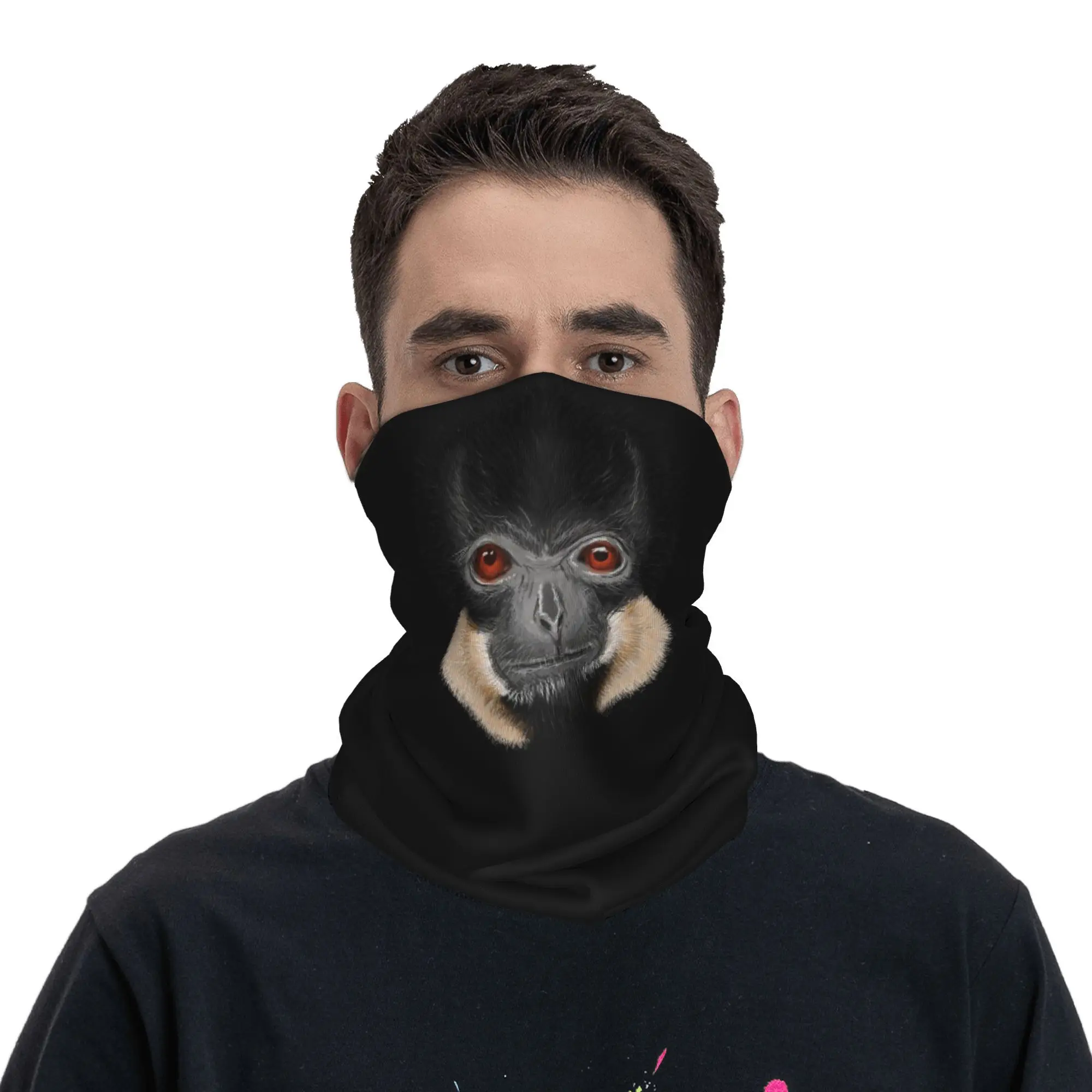 

Черная бандана с изображением Gibbon Monkey, гетры с принтом, маска, шарф, теплый велосипедный шарф, спортивный на открытом воздухе, унисекс, для взрослых, ветрозащитный