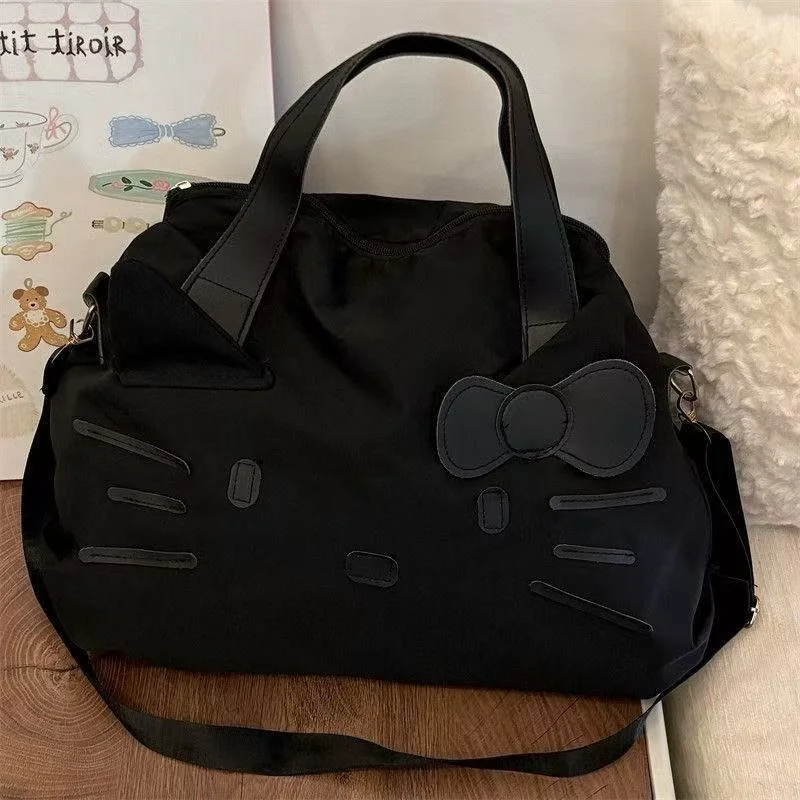 Large-capacity business travel luggage bag, Hello Kitty casual shoulder bag, cartoon tote bag, portable short-trip travel bag