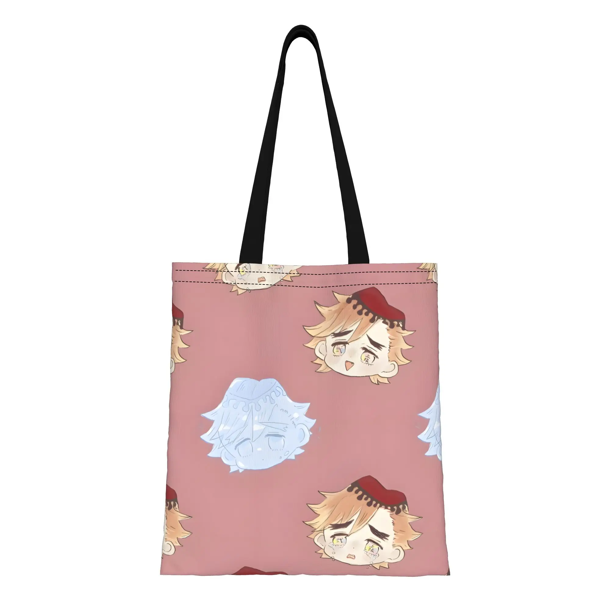 

1PC Chibi Douma Canvas Tote Bag Demon Slayer Handbag Outdoor Handbag Trendy Tote
