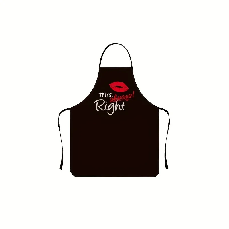 1Pc Cooking Kitchen Aprons BBQ Drawing Couples Women Men Chef Gifts For Valentines Day