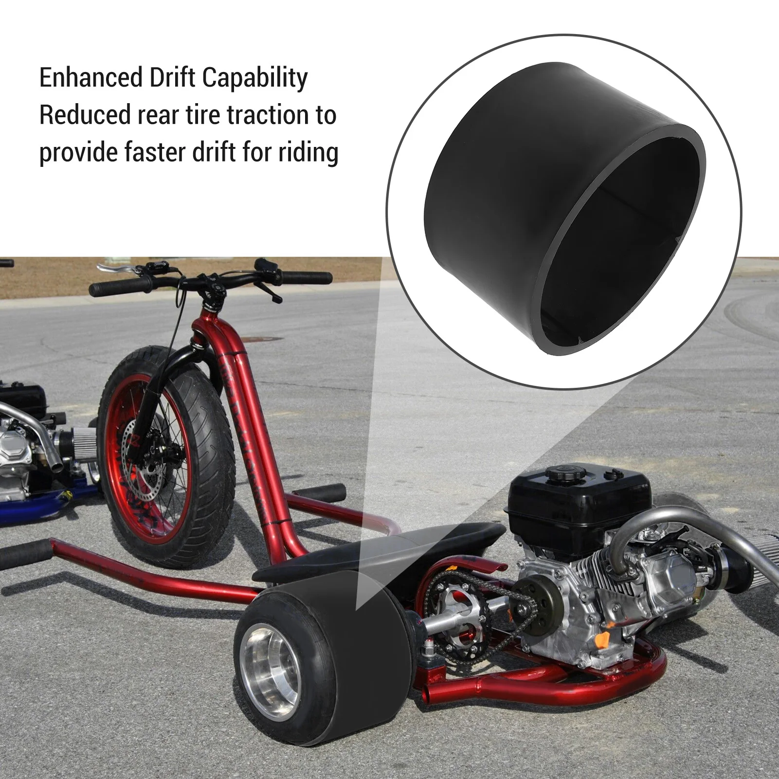 Go Kart Tire Sleeve Wide Application 12mm Thick 10in×4.50-5 Tire Sleeve PVC Plastic High Toughness for Drifting Scooter