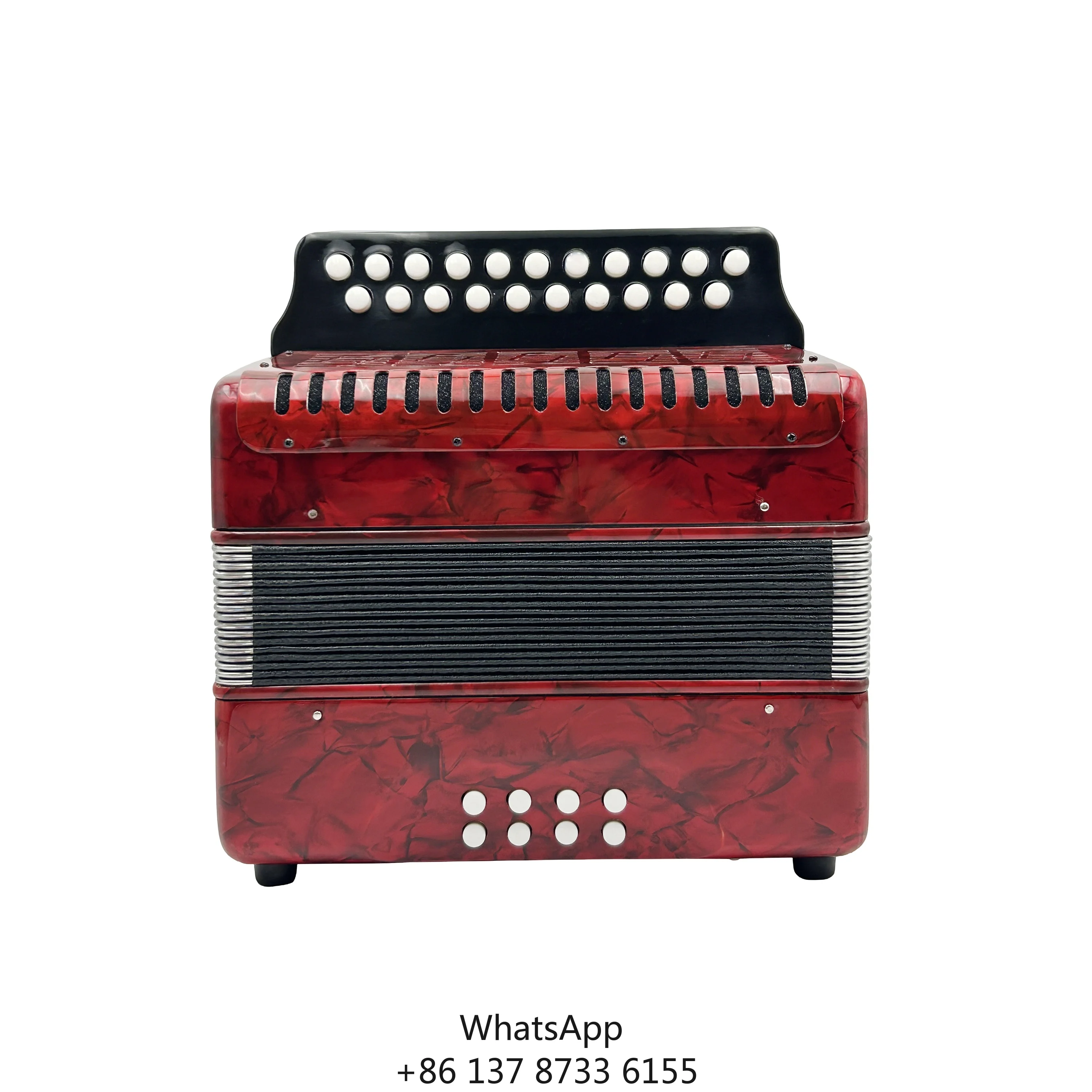 전문가용 크로매틱 21버튼 8베이스 휴대용 학생용 아코디언 악기 레드 색상 JB2108 고품질