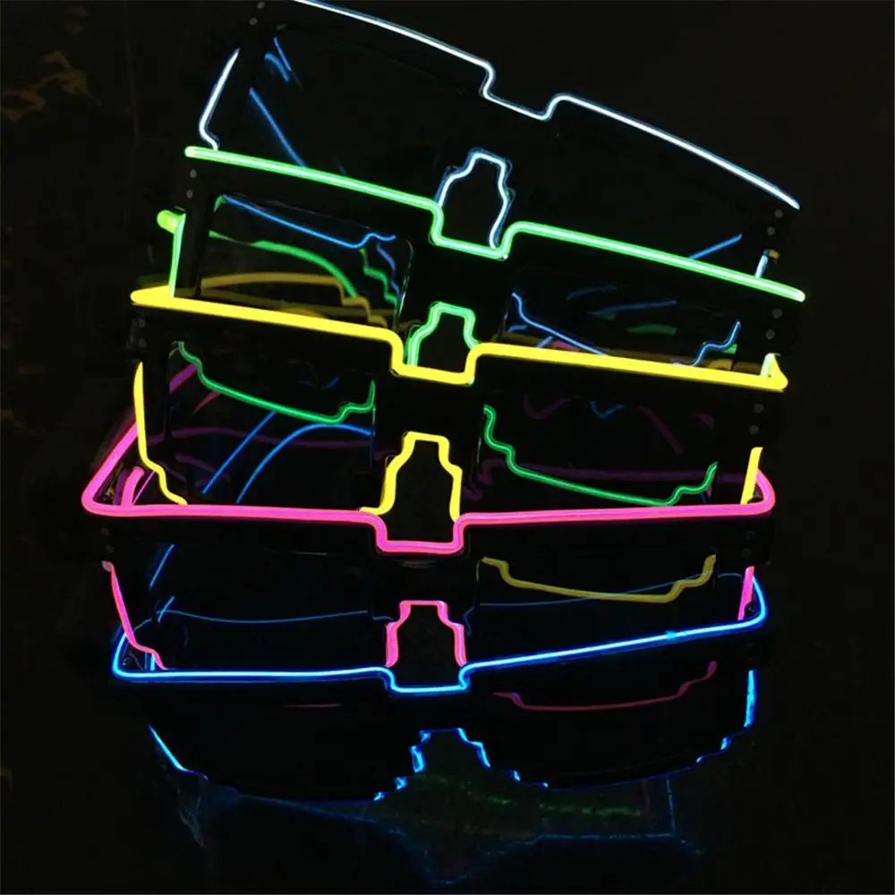 Wireless Mosaic LED Glasses Halloween Christmas Birthday Neon Party Nightclubs LED Light-up Glasses Glow in the Dark