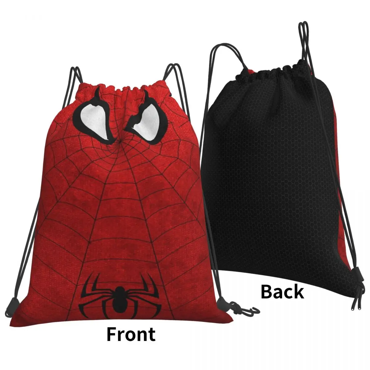 Padrão personalizado Logotipo Drawstring Bag, Spider Man Viagem Mochila, Saco De Armazenamento De Estudante, Saco De Escola 