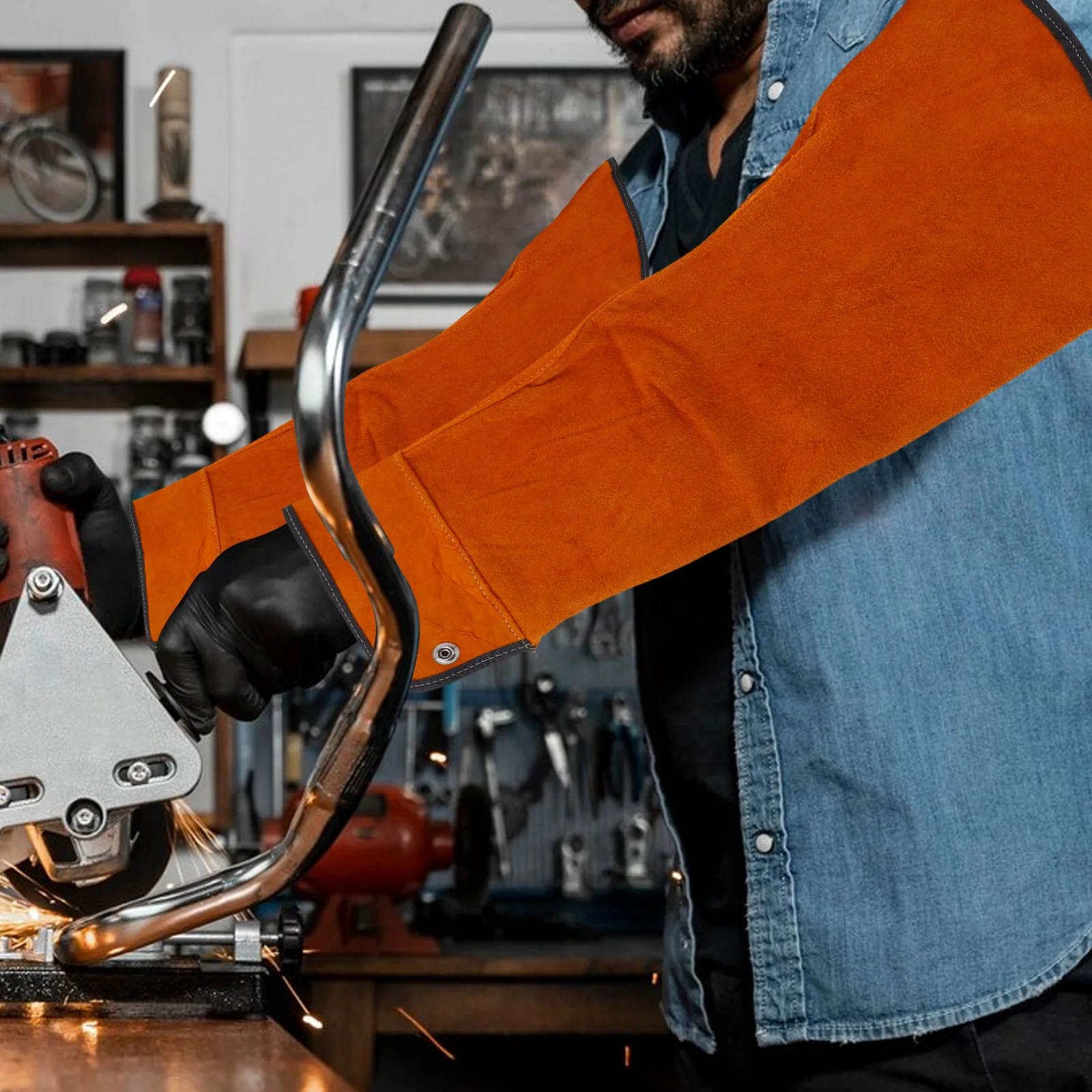 

2pcs Arm Protection Sleeves Welding Flame Resistant Burn Safety Protective For Women Gardening Labor Campfire Wood